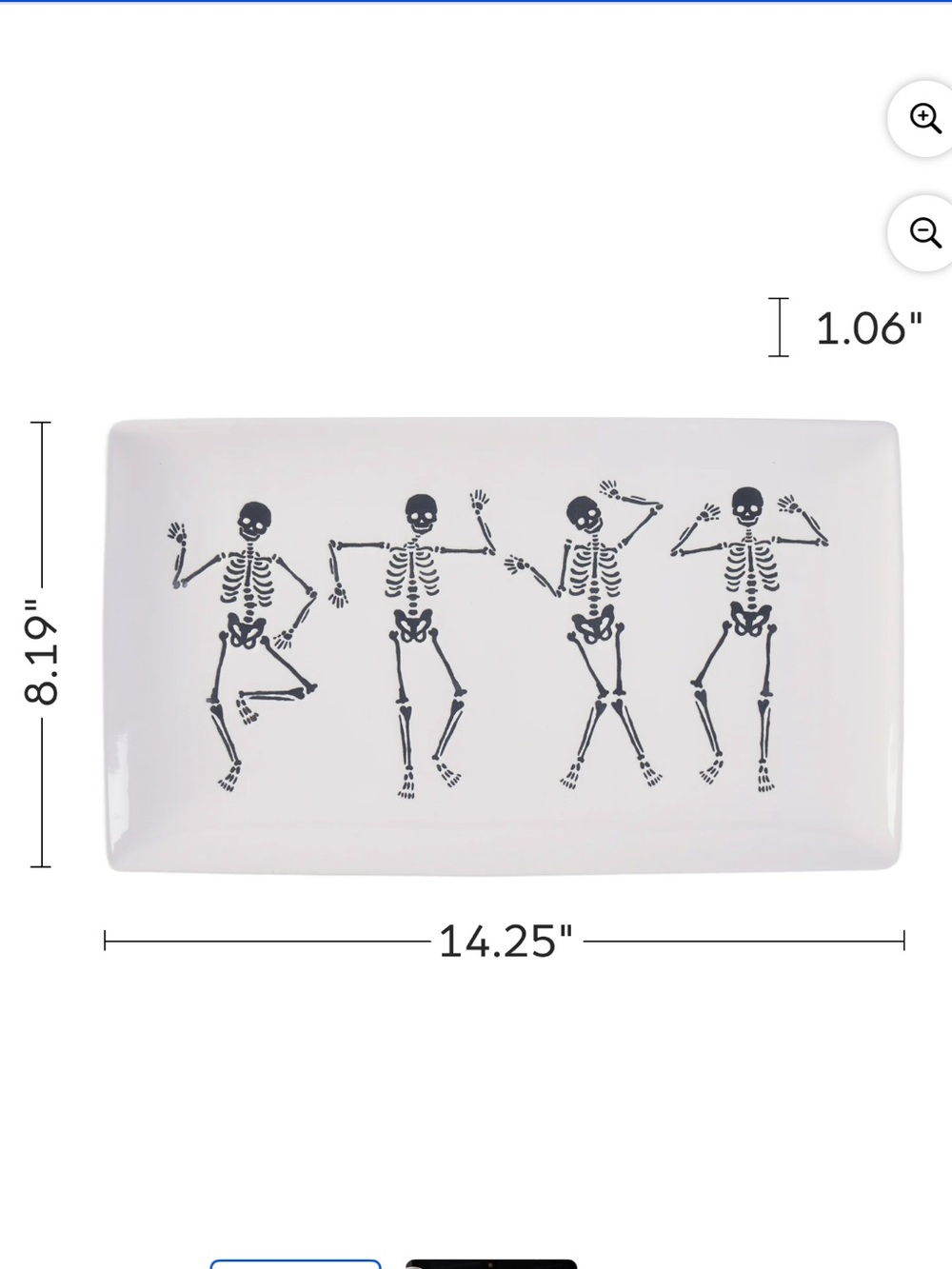 Way to celebrate Halloween skeleton ceramic tray NWT - Picture 3 of 5